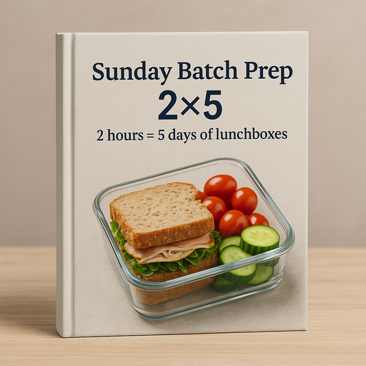 Sunday Batch Prep 2×5: 2 hours = 5 days of lunchboxes